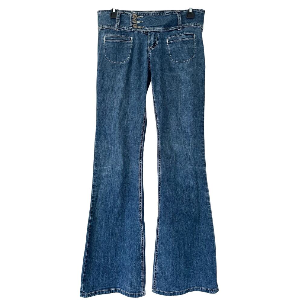 Vintage BONGO Feisty Flare Jeans Women’s Low Rise Stretch Y2K denim boho 27 / 4